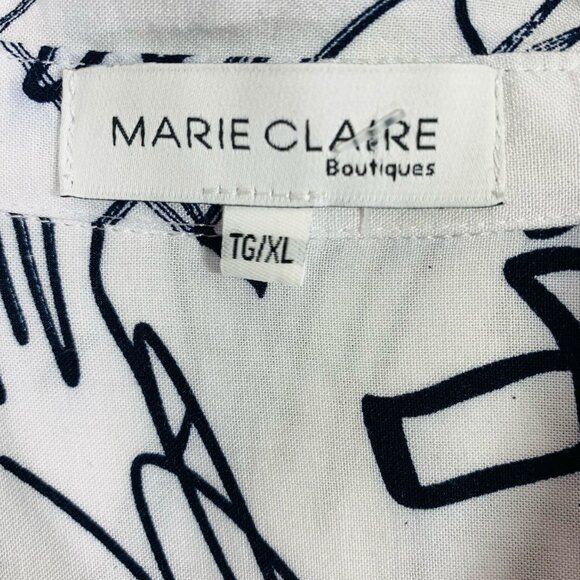mix print blk& wht long sleeve blouse top semi fitted sz xl Marie Claire - Picture 2 of 16